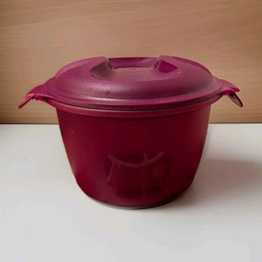 Tupperware Microwave Rice Grain Maker Cooker Steamer 3 Piece Set Purple 2.2L